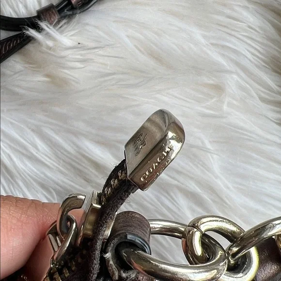 Coach Dark Brown Leather Shoulder Bag - Picture 6 of 11